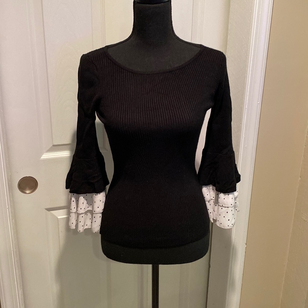 WHBM Bell Sleeve Ribbed Sweater
